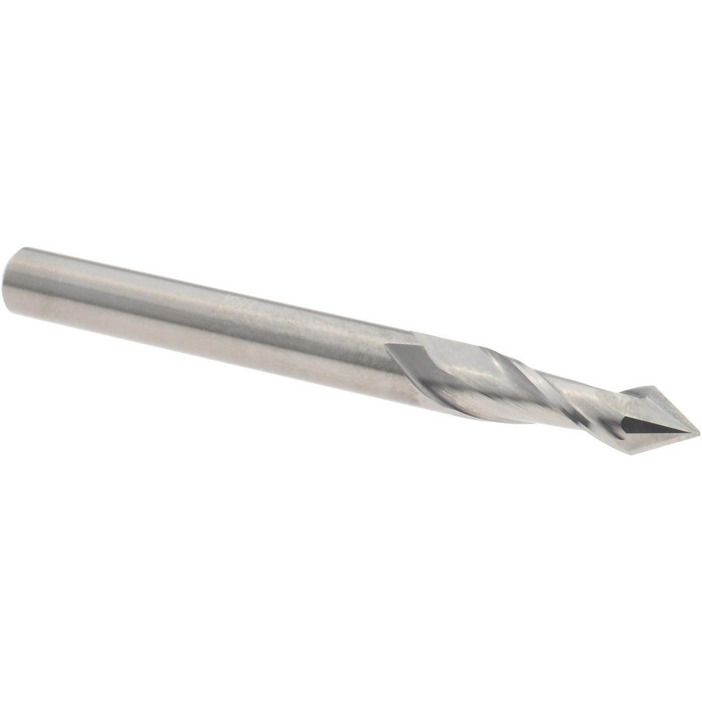 Melin Tool Drill Mill: 3/16" Dia, 5/8" LOC, 2 Flute, 60 deg Point, Solid Carbide