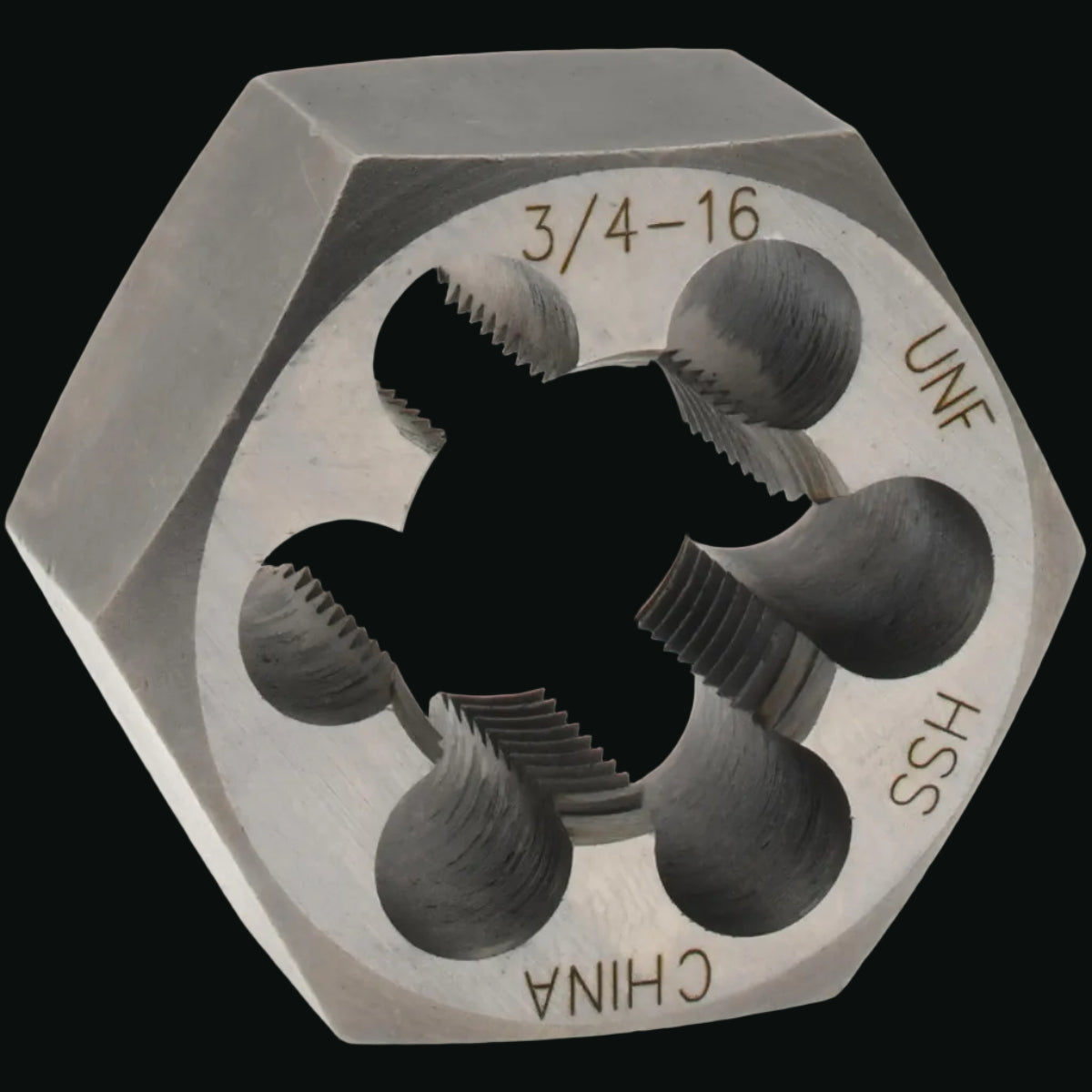 Hex Rethreading Die: 3/4-16, Right Hand, High-Speed Steel