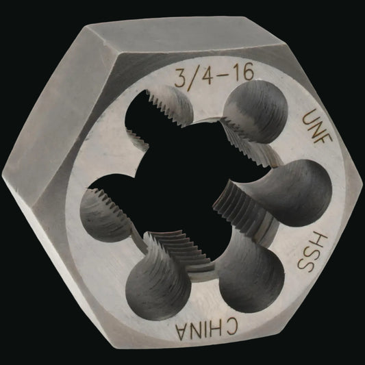 Hex Rethreading Die: 3/4-16, Right Hand, High-Speed Steel